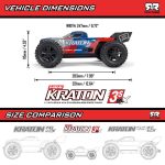 1/16 MINI KRATON 3S DSC 4X4 RTR Brushless Speed Truck (Battery & Charger Included), Red/Blue - Image 25