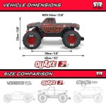 1/10 QUAKE 223S DSC 2WD RTR Brushless Monster Truck, Red - Image 22