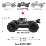 1/10 OUTCAST 4S 4X4 RTR Brushless Stunt Truck, Gun Metal - Image 19