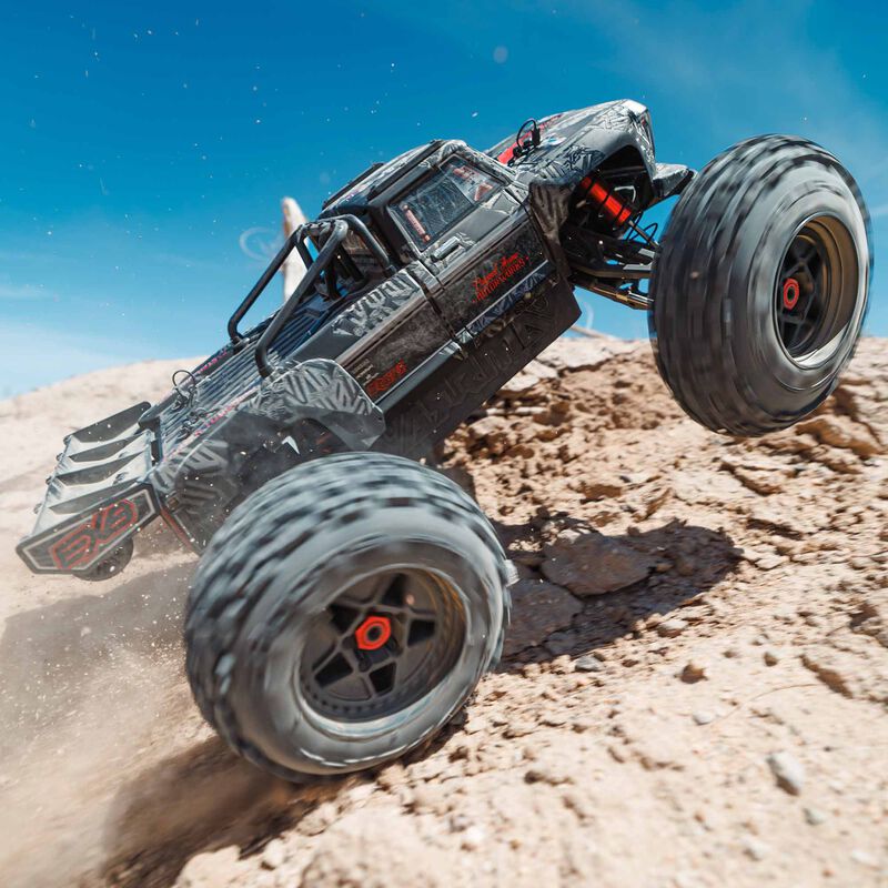 ARA5810V2T1_A22_DPL8UJ4R.jpg 1/5 OUTCAST 8S EXB AVC 4X4 RTR Brushless Stunt Truck, Black - Image 1
